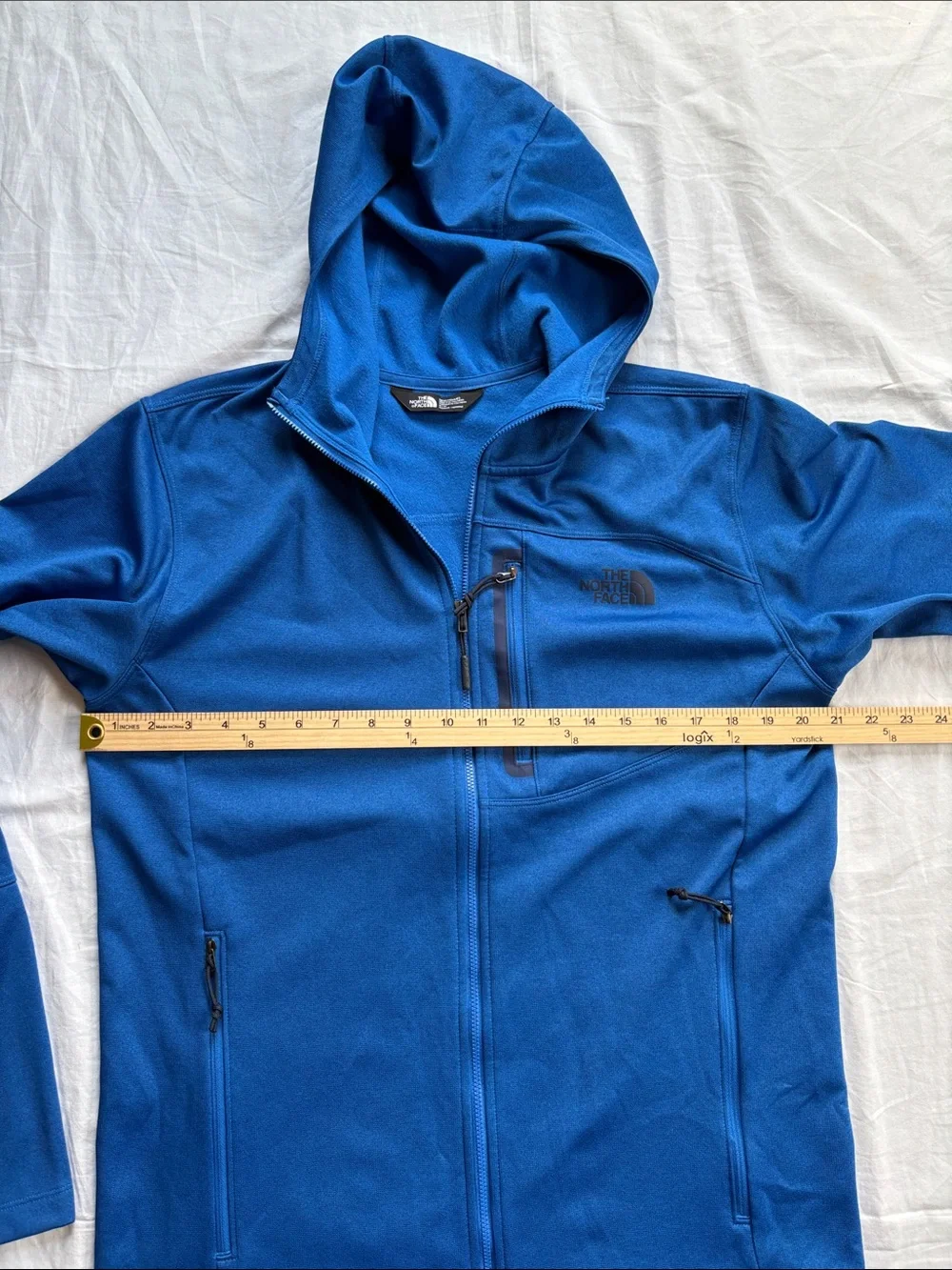 North Face Canyonlands Hooded Fleece Jacket Royal & Navy Blue Mens Medium